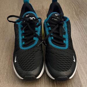 Nike Kids Sneakers in Black with Blue Highlights